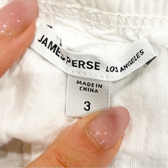 Standard James Perse White Ankle Cropped Seersucker 100% Cotton size 3 Large - Picture 8 of 10